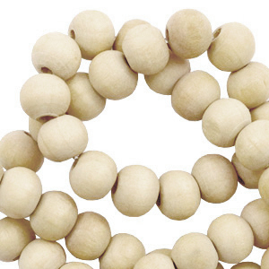 Houten Kralen Rond 12mm Natural (natuurlijke kleur van het hout)