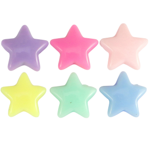 Letterkralen van acryl ster Multicolour pastel