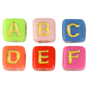 Letterkralen van acryl Multicolour