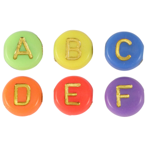 Letterkralen van acryl Multicolour