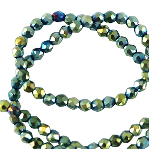 Top Facet kralen rond 2mm Multicolour green-AB coating