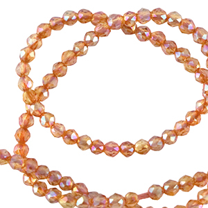 Top Facet kralen rond 2mm Flame orange-AB coating