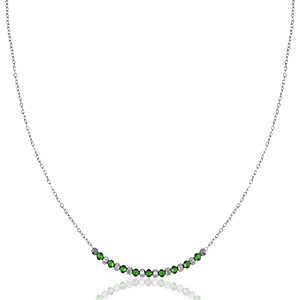 Roestvrij stalen (RVS) Stainless steel kettingen Emerald green-silver