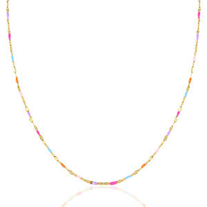 Roestvrij stalen (RVS) Stainless steel kettingen Neon multicolour-gold