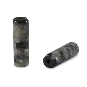 Natuursteen kralen labradoriet tubes Dark antracite