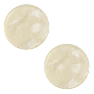 12 mm platte cabochon Polaris Elements Jais Prosecco white
