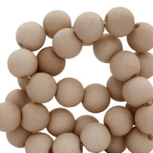 6 mm acryl kralen Cappucino brown