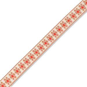 Lint met bloemetjes White-beige