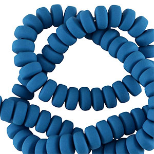 Polymeer kralen rondellen 7mm Blue