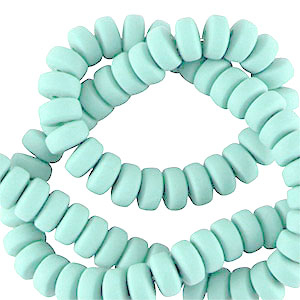 Polymeer kralen rondellen 7mm Light blue