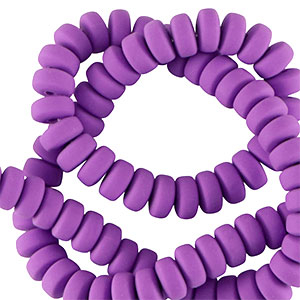 Polymeer kralen rondellen 7mm Deep purple