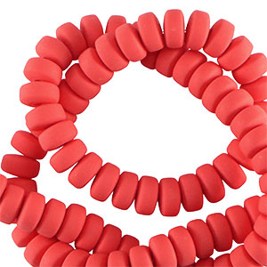 Polymeer kralen rondellen 7mm Red