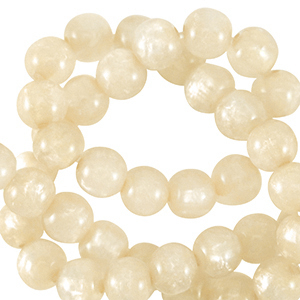 Polaris kralen rond 4 mm Mosso Prosecco white