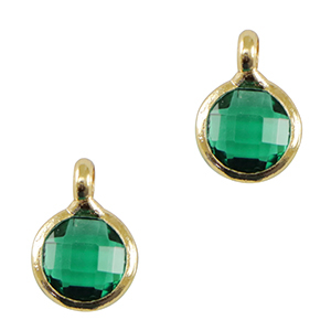Hangers van crystal glas 7mm Green-gold