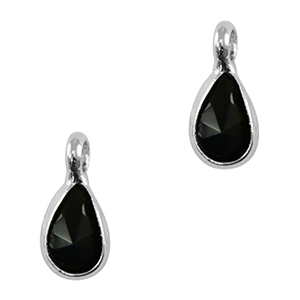 Hangers van crystal glas druppel Black-silver
