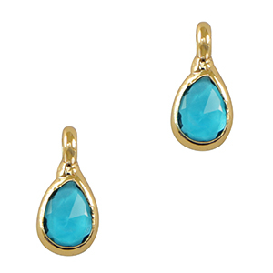 Hangers van crystal glas druppel Blue-gold