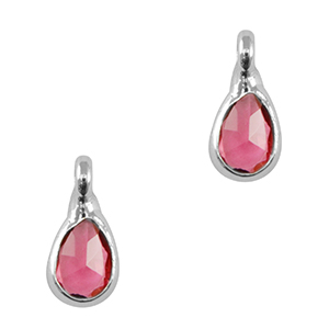 Hangers van crystal glas druppel Pink-silver