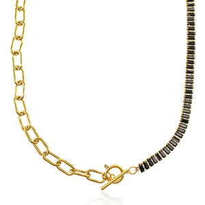 Roestvrij stalen (RVS) Stainless steel kettingen Goud-black