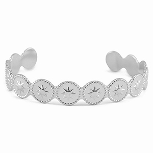 Roestvrij stalen (RVS) Stainless steel armbanden bangle star Silver