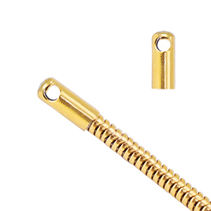 Roestvrij stalen (RVS) Stainless steel onderdelen eindkap voor jasseron snake &Oslash;2.5mm Goud