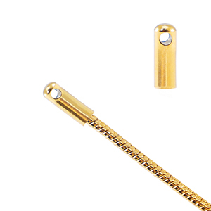 Roestvrij stalen (RVS) Stainless steel onderdelen eindkap voor jasseron snake &Oslash;1.7mm Goud