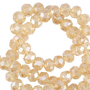Top Facet kralen 3x2mm disc Marigold yellow-pearl shine coating