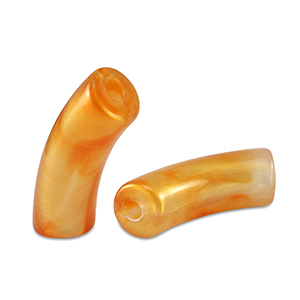 Acryl tube kralen shiny Golden orange
