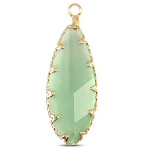 Hangers van Crystal Glass ovaal Apple green-gold