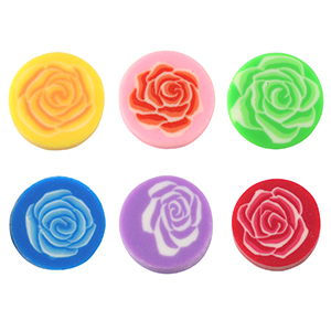 Polymeer kralen roos 10mm Multicolour