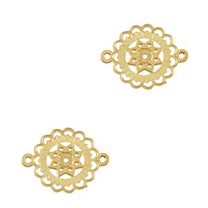 Roestvrij stalen (RVS) Stainless steel bedels tussenstuk bohemian 10mm Gold