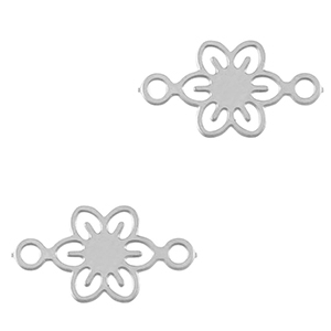 Roestvrij stalen (RVS) Stainless steel bedels tussenstuk bohemian 6mm Silver
