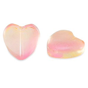 Glaskralen hartje Peach pink