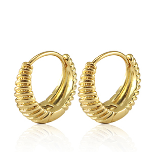Brass TQ metaal oorbellen creolen Gold