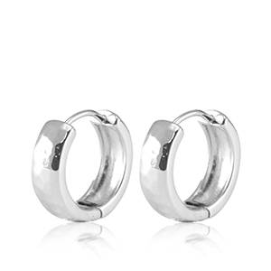 Brass TQ metaal oorbellen creolen Silver
