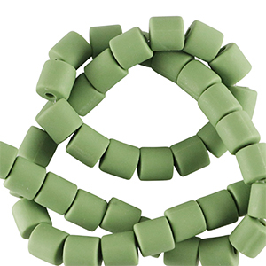 Polymeer kralen 6mm Basil green