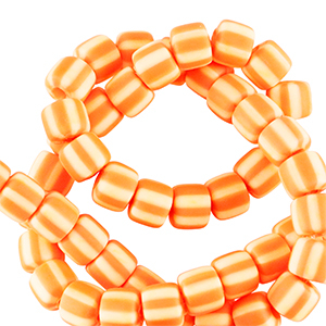 Polymeer kralen 6mm Orange-white