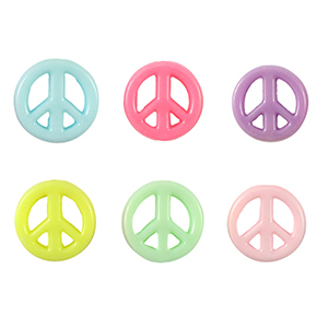 Acryl look kralen peace Multicolour pastel