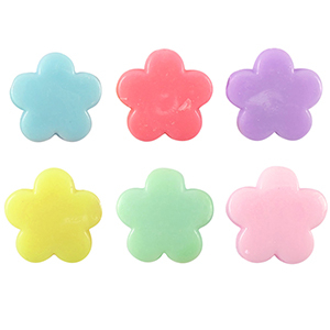 Acryl look kralen bloem Multicolour pastel
