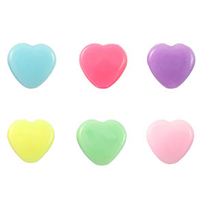 Acryl look kralen hartjes Multicolour pastel