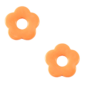 Acryl bedels bloem Coral orange