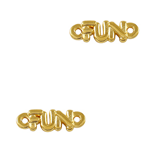 Bedels DQ metaal tussenstuk "FUN" Goud (nikkelvrij)