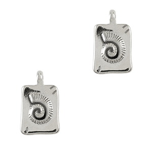 Bedels DQ metaal schelp Antiek zilver (nikkelvrij)