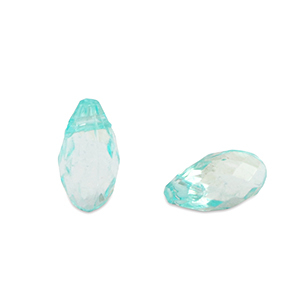 Acryl kralen druppel Ocean blue transparent