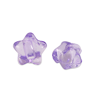 Acryl kralen ster Purple transparent