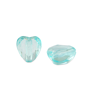 Acryl kralen hart Ocean blue transparent