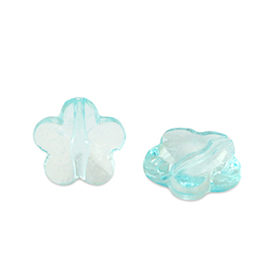 Acryl kralen bloem Ocean blue transparent