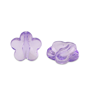 Acryl kralen bloem Purple transparent