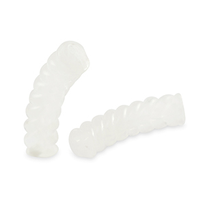 Acryl tube kralen twisted Transparent white