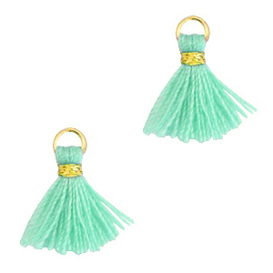 Kwastjes 1.2cm Gold-ocean blue