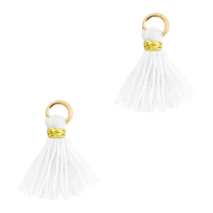 Kwastjes 1.2cm Gold-white